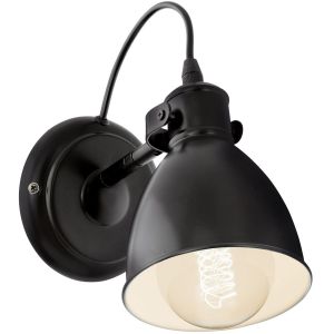 Wandlamp Priddy staal zwart